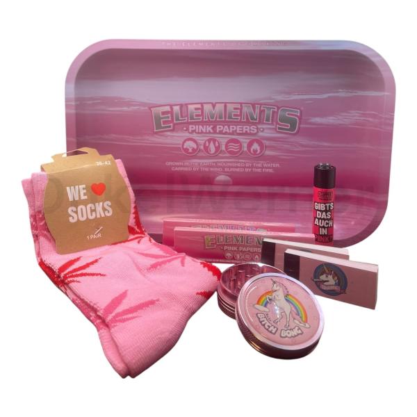 Elements Pink Girl Rolling Tray Smoker Set